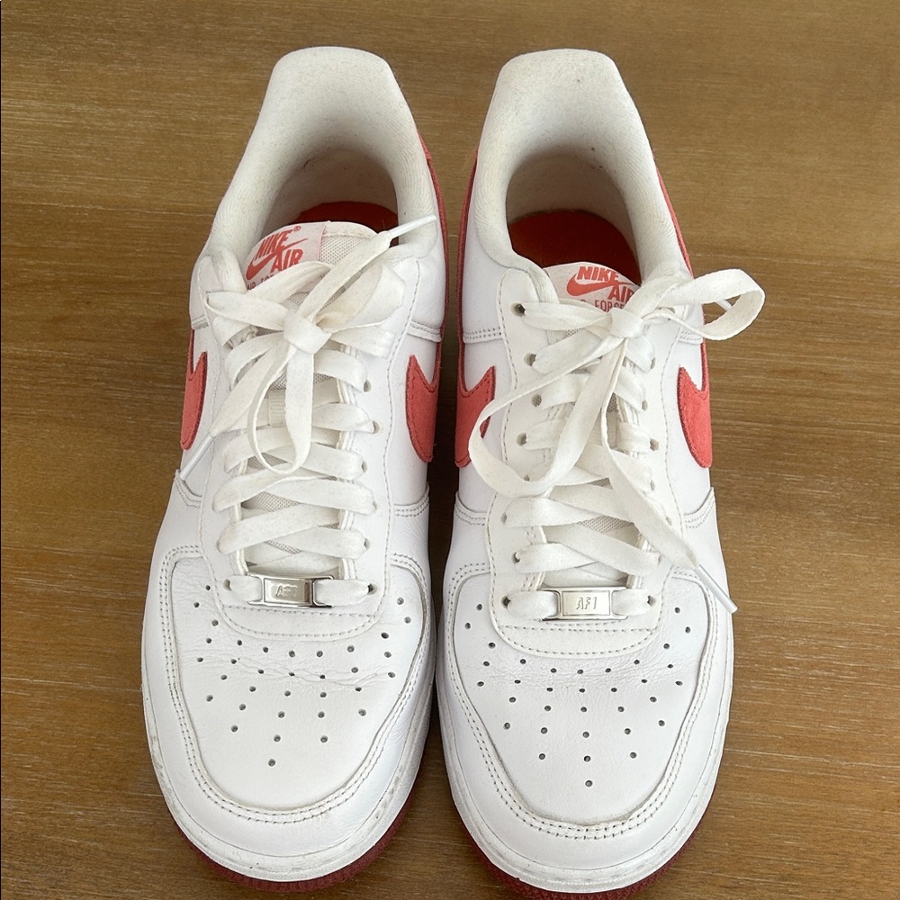 Nike Air Force 1 White and Pink Sneakers- sz 9.5